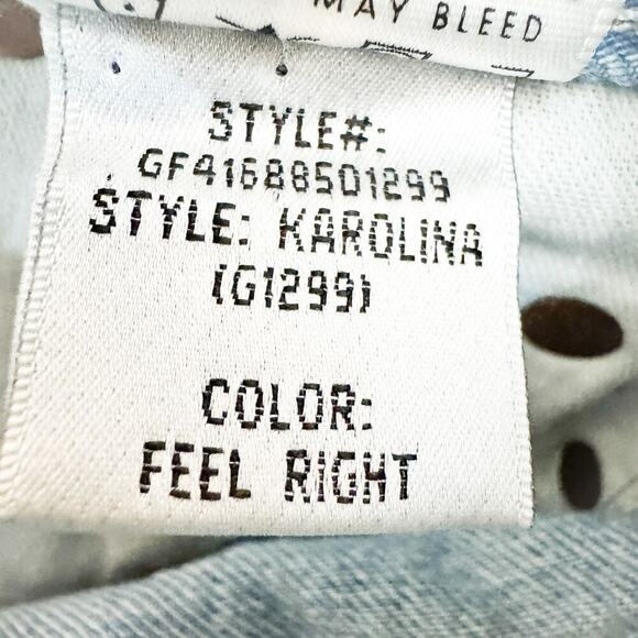 GRLFRND Karolina Feel Right Light Wash Button Fly Raw Hem Denim Jeans Size 28 - Picture 8 of 9
